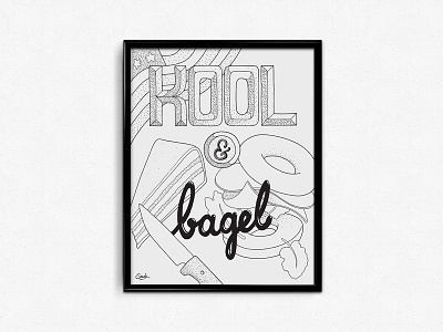 Kool & Bagel bagel calligraphy cheesecake handlettering handwriting kool lettering logo type typedesign typography