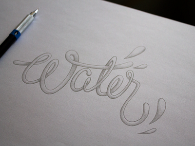 Water calligraphy handlettering handwriting lettering logo type typedesign typography water