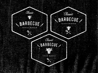 Classic Barbecue Texan Burger choice distressed handlettering lettering logo options stamp texas texture typography used vintage