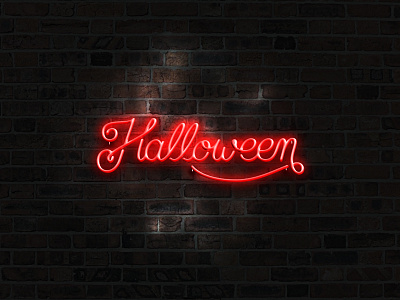 Halloween handlettering lettering logo monoline neon typography