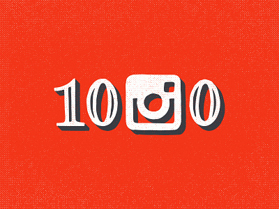 1,000 Instagram Followers In One Year distressed handlettering lettering logo stamp texture typography used vintage