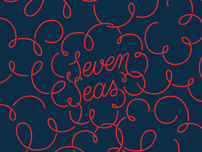 Seven Seas handlettering lettering logo monoline typography
