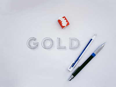 Gold 3d handlettering lettering lights logo shadows typography