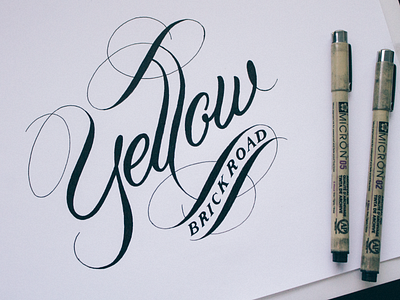 Yellow Brick Road - Live Hand Lettering Inking Session handlettering lettering logo logotype poster print typography