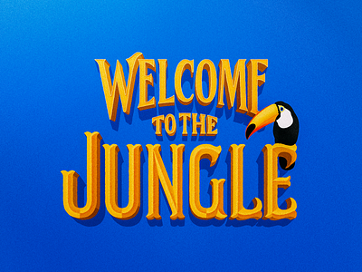 Welcome To The Jungle gold hand lettering lettering logo serif