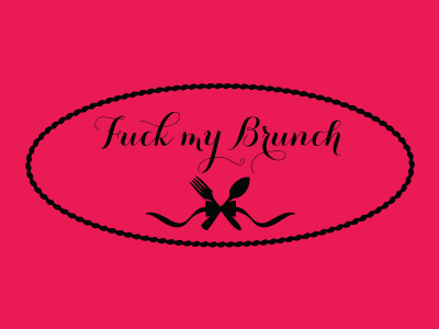 Fuck my Brunch blazon brunch fork fuck logo my ribbon spoon