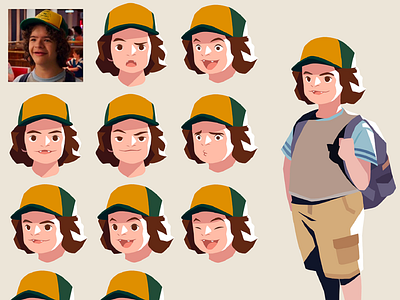 Dustin Henderson 2d allevato animation branding design dustin eleven graphic design illustration logo motion graphics robin season steve stranger things sugar blood vector