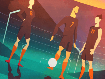 Football team 2d animation colorful cr7 flat football game illustration neymar real madrid vector