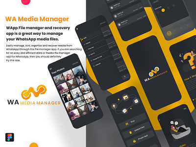 WA Media Manager APP design app app design design media manager mobile app ui ui design uiux user experience user interface whatsapp