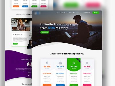 Broadband Landing Page branding branding passion color design dribbbbe dribbble followme google graphic design invites landing page logo design pune search typography ui design ux design web agency webdesign website design