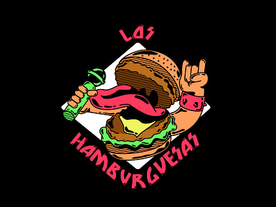 Los Hamburguesas comida hamburguesas ilustracion t shirt vips