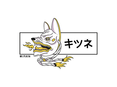 Kitsune design logo t shirt design type