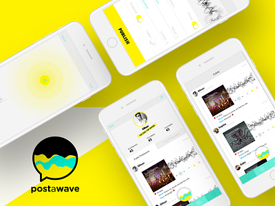 Postawave mobile app edit feed flow ios mobile post profile sound ui wave