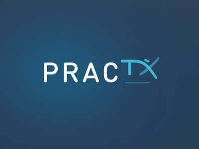 PracTx Logo brand figure identity jump logo person physio
