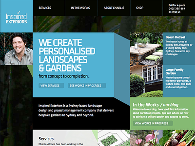 Inspired Exteriors bold e-commerce gardener gardens geometric grid klavika landscaping sharp