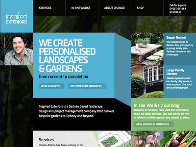 Inspired Exteriors bold e commerce gardener gardens geometric grid klavika landscaping sharp