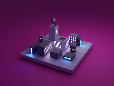 3D Ether City 3d 3dcity graphic design lowpoly