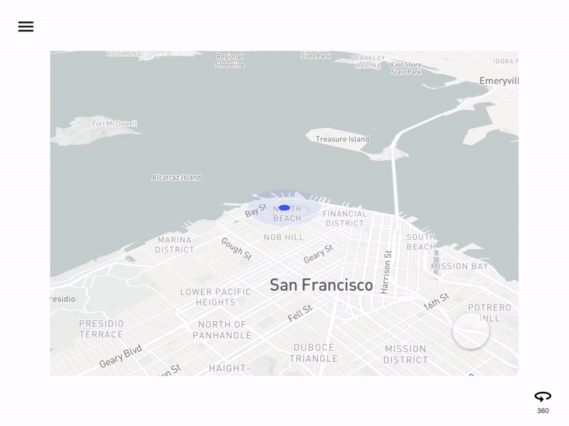 Route Animation direction framerx map navigation prototyping reactjs route san francisco starbucks ui interaction