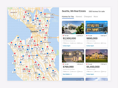 Zillow Web Redesign Concept ecommence grid listing maps real estate seattle ui interface user experience zillow