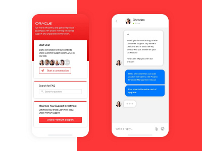 Oracle Customer Service UI Concept chat conversation customer service customer support message oracle ui ux user experience user interface