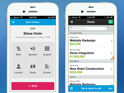 Call With Base call crm ios iphone phone call