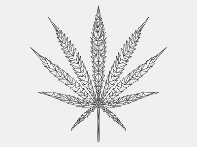 Cannabis Sativa Leaf 420 cannabis geometric icon plant sativa stoners symmetrical vector weed wireframe