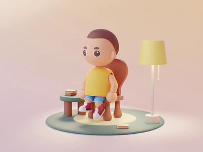 Clay Boy Animation 3d 3d animation 3d character animation blender boy chair character character design clay clay boy clayrender design desire agency graphic design illustration motion motion design motion graphics sitting