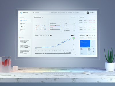 Interactive Configurable Trading Dashboard 3d analytics app chart cinema4d clean crypto dashboard design fireart fireart studio glass trading ui ux