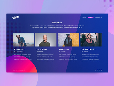 News Startup Team Page Design Exploration abstract design digital gradient news sketch team ui user experience user interface ux zajno