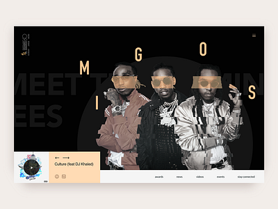 Reimagining the Nominees Section of Grammy Awards Website artist experiment geometric grammy awards migos music redesign typography ui ux website zajno