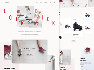 Keep On Rolling Babe or New Website for Roller Skates Project advertising broken grid business footwear lookbook modern pastel product roller skates ui ux zajno