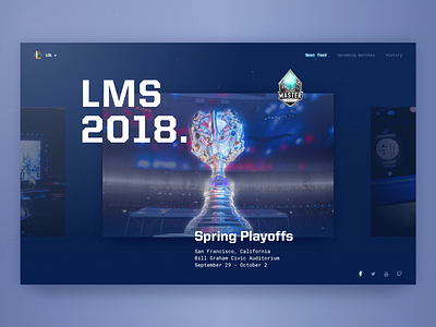 Upcoming Cybersport Events Monitoring Page Design clean cybersport dark color palette feed game league of legends news slider ui ux web zajno