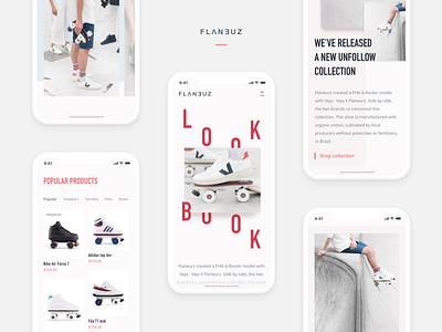 Mobile Version of Roller Skates Project Website broken grid business footwear lookbook mobile pastel product roller skates ui ux website zajno