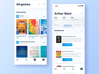 Mobile Application for a Bookstore app book business design ebook mobile product read ui ux wish list zajno