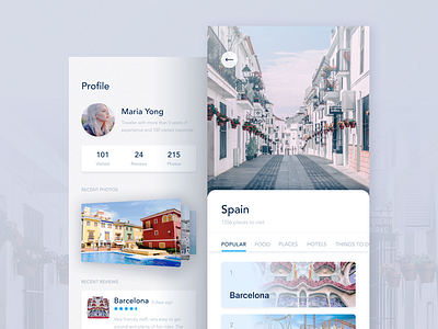 Travel App Profile Screens WIP app clean ios management mobile one unite product startup travel ui ux