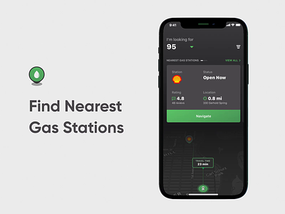 Search Nearest Gas Stations Mobile App Animation animation app camera dark ui design fireart fireart studio gas gas station map motion navigation presentation ui ux