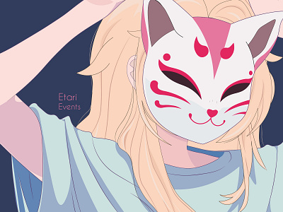 Pink mask character design illustration vector