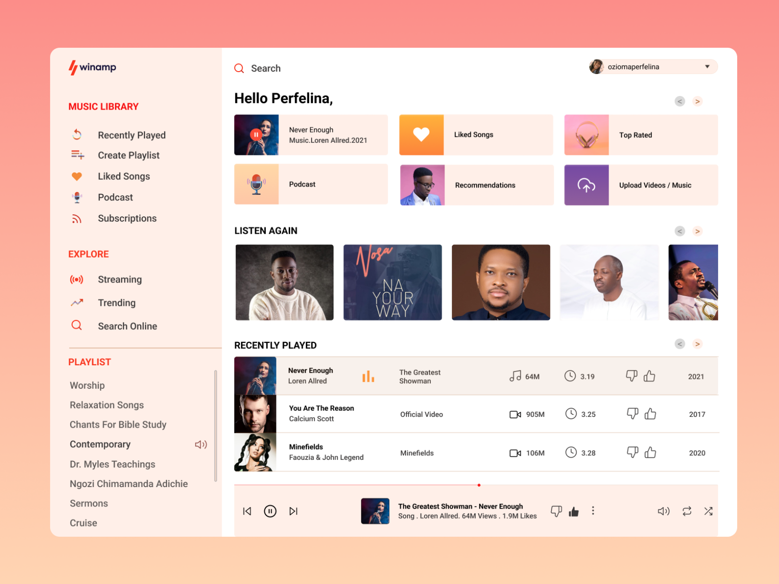 Winamp Web-App Redesign by Ozioma Perfelina Odina on Dribbble