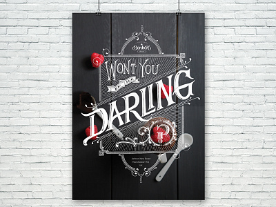 Darling hand drawn lettering typography