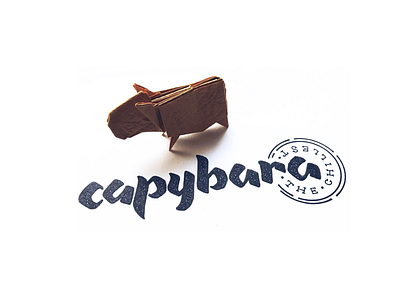 Chill Capybara hand drawn hand lettering illustration origami paper craft