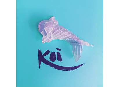 Swimming hand drawn hand lettering illustration origami papercraft