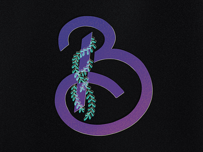B is for Burro’s Tail 36daysoftype b digital type gradient letter plants procreate type