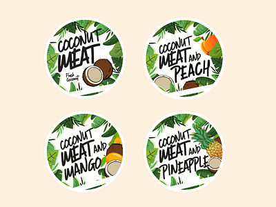 Coconut Meat & Family 404 beach branding coconut family food fresh icon identity illustrations leafs mango market mexican mexico peach pineapple spring tropical ux