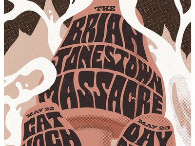Brian Jonestown Massacre Poster design illustration lettering music industry psychedelic typography vector