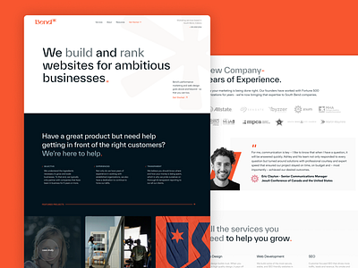 Bend Marketing Homepage Design branding elementor marketing ux web design