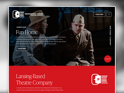 Peppermint Creek Theatre Company Website design elementor marketing ux web design