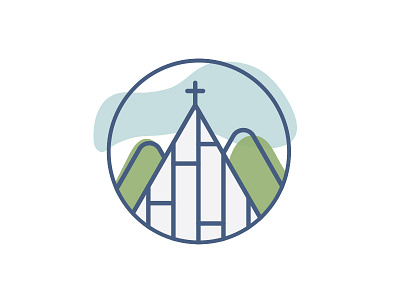 Church Icon Take 2 architecture brand branding church icon identity illustration logo mark mountains