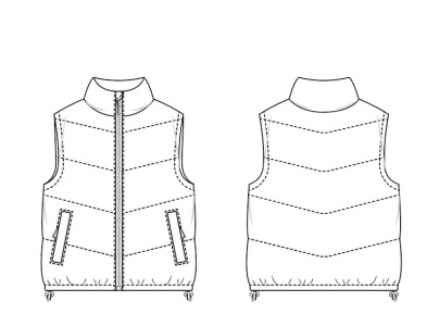 TECHNICAL DRAWING OF PUFFER VEST
