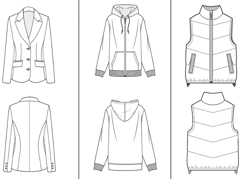 Sketch of 3 types of apparel by Md. Ahsanul Hoque Bappy on Dribbble