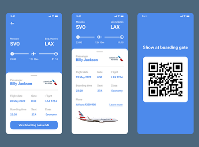 Air travel app design ui ежедневно 024 посадочный талон